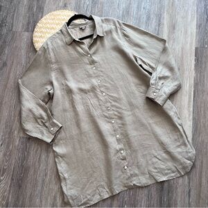 J.‎ Jill 100% linen button down tunic blouse lagenlook